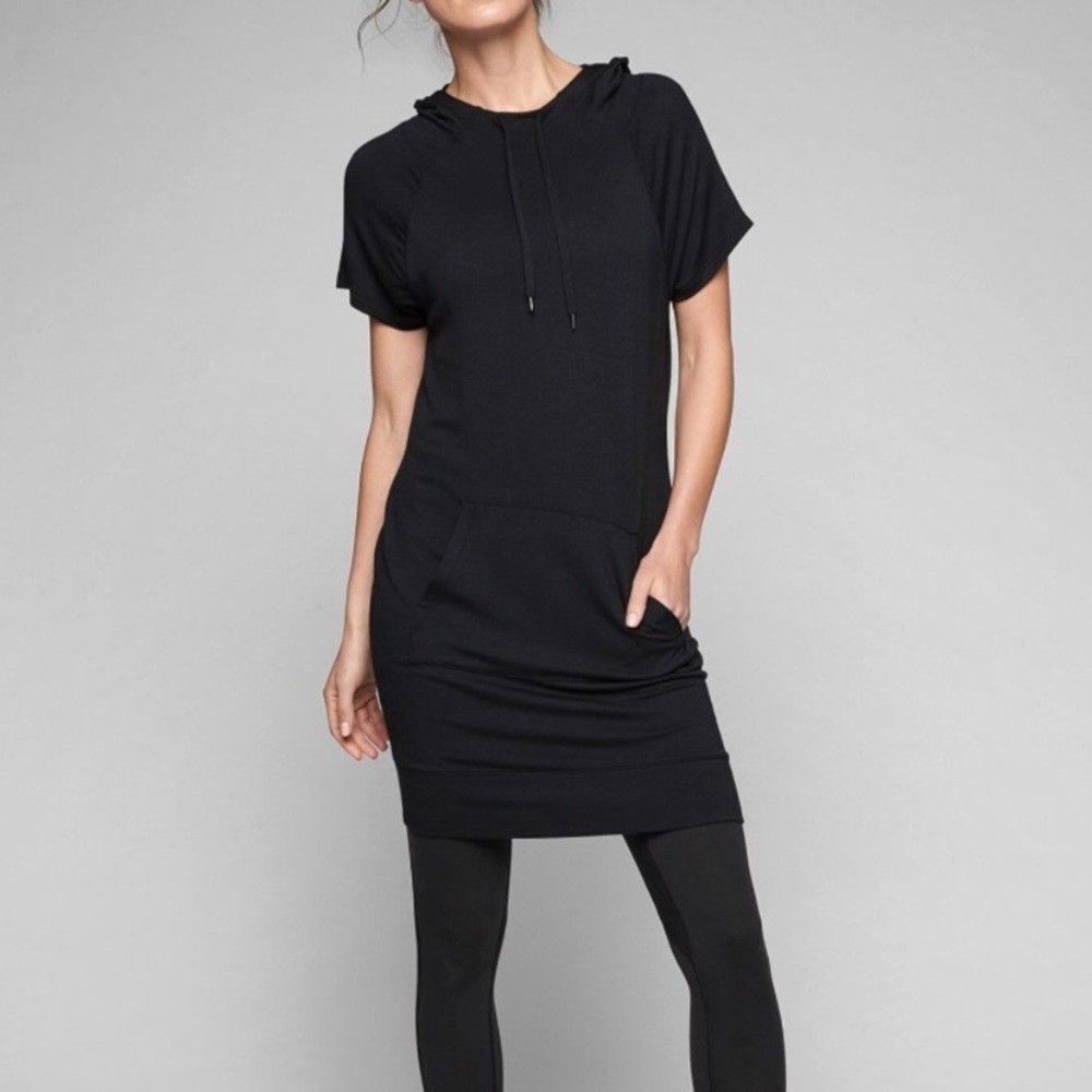 Athleta Coaster Short Sleeve Sweatshirt Dress M Tall Gorpcore Athleisure Sportif